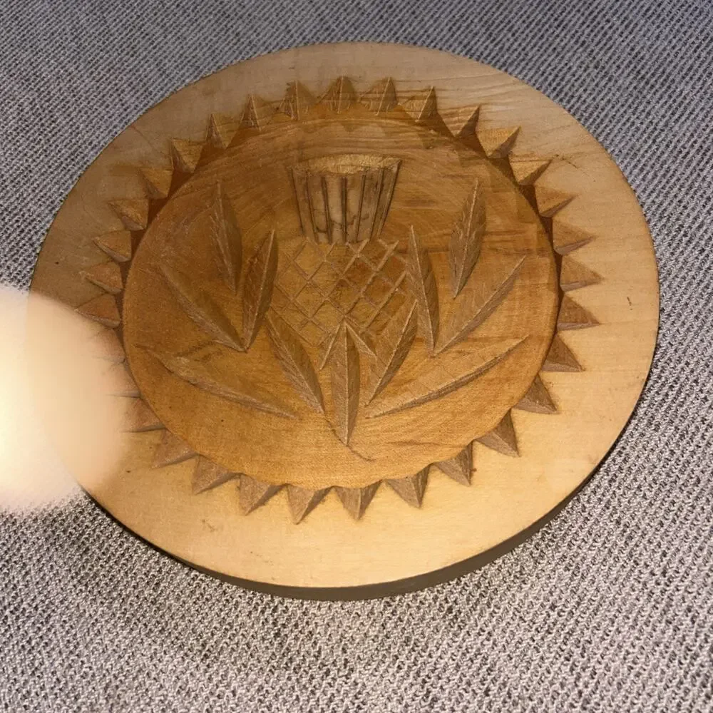Stanley Whyte Scottish Thistle Wood Shortbread Mold Pathhead Scotland 6.25